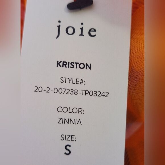 NWT Joie Kriston B S Zinnia Floral Ruffled Lngslv 100%SILK Women Blouse  $278 - Picture 11 of 16